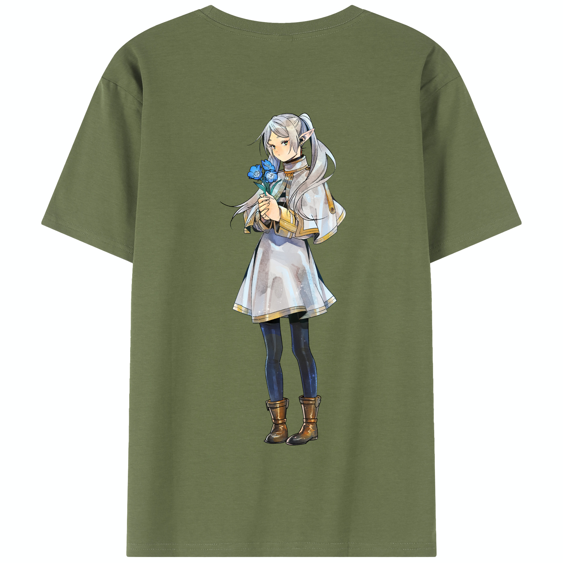 （画像用） 葬送のフリーレン Frieren 綿100％半袖Tシャツ（背面プリント）